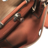 エルメス HERMES エールバッグジップPM Z刻 ブラウン シルバー金具 トワル レディース ショルダーバッグ