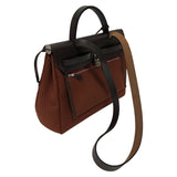 エルメス HERMES エールバッグジップPM Z刻 ブラウン シルバー金具 トワル レディース ショルダーバッグ