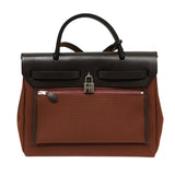 エルメス HERMES エールバッグジップPM Z刻 ブラウン シルバー金具 トワル レディース ショルダーバッグ