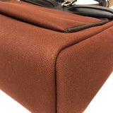エルメス HERMES エールバッグジップPM Z刻 ブラウン シルバー金具 トワル レディース ショルダーバッグ