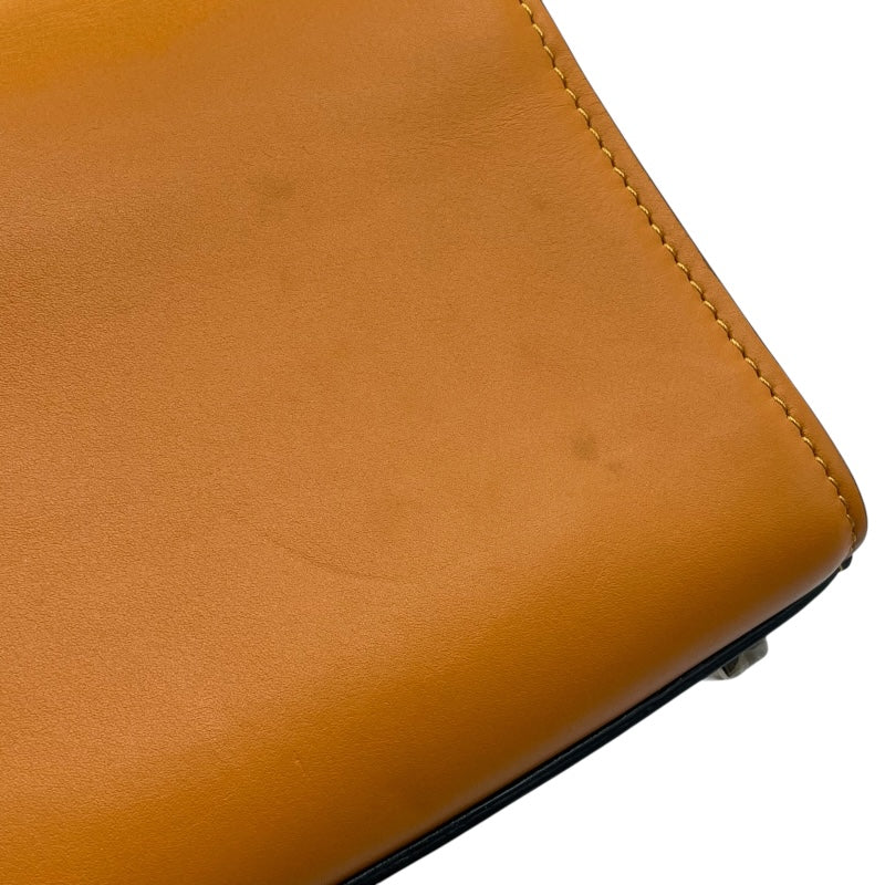 ヴァレクストラ VALEXTRA マイクロ イジィデ オレンジ シルバー金具 レザー レディース ショルダーバッグ