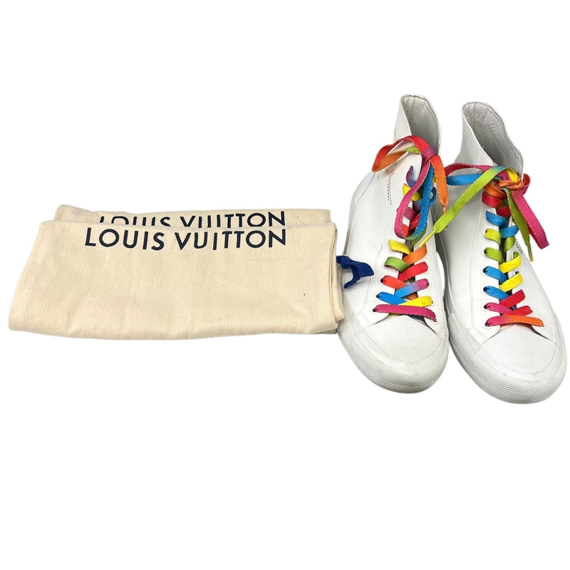 ルイ・ヴィトン LOUIS VUITTON タトゥーラインハイカットスニーカー UK5 ホワイト レザー/メッシュ レディース スニーカー