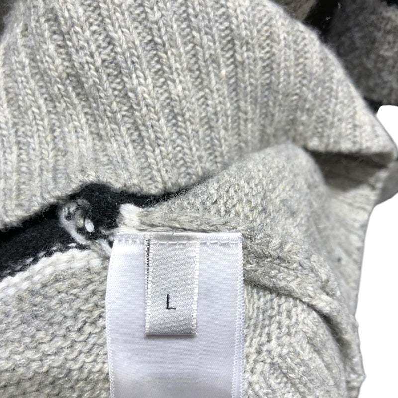 セリーヌ CELINE トリオン刺繡ボーダーニットセーター 2AH80322U グレー ウール メンズ ニット