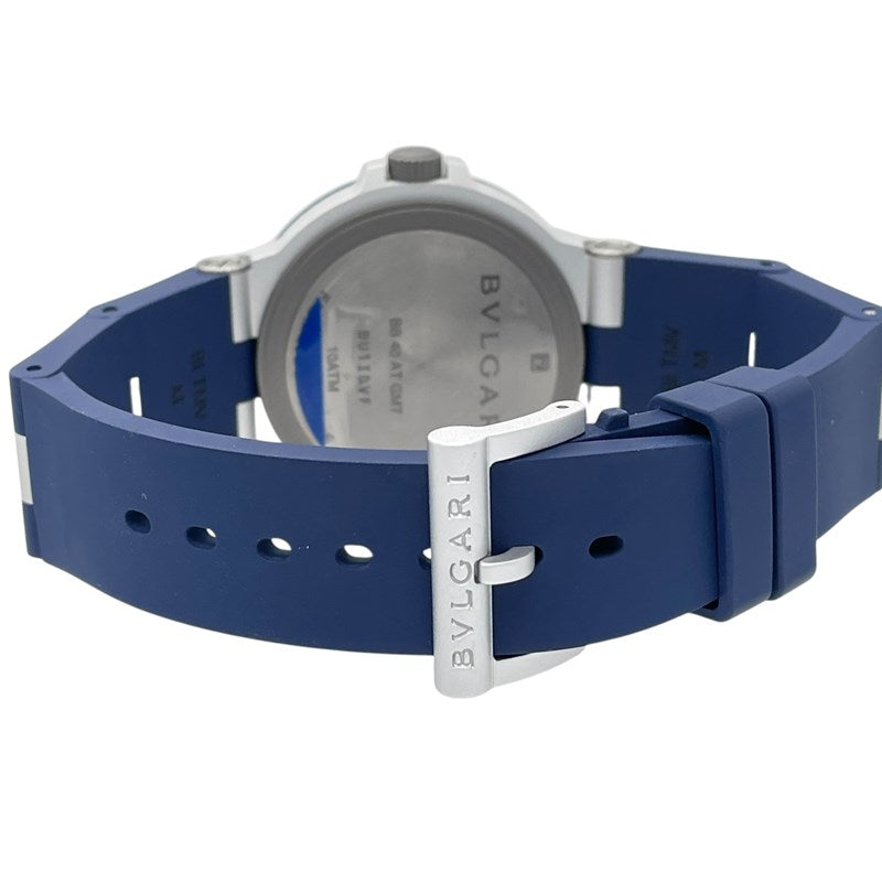 ブルガリ BVLGARI アルミニウム GMT BB40ATGMT ブルー アルミニウム/ラバーベルト 自動巻き メンズ 腕時計