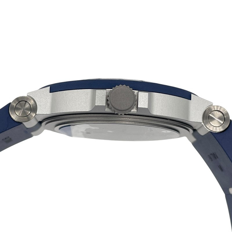 ブルガリ BVLGARI アルミニウム GMT BB40ATGMT ブルー アルミニウム/ラバーベルト 自動巻き メンズ 腕時計