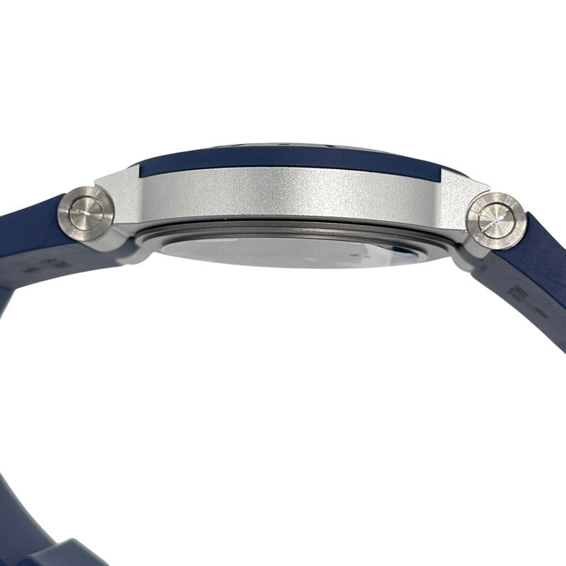 ブルガリ BVLGARI アルミニウム GMT BB40ATGMT ブルー アルミニウム/ラバーベルト 自動巻き メンズ 腕時計