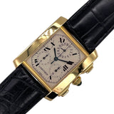 カルティエ Cartier タンク フランセーズ クロノリフレックスXL W5000556 アイボリー K18YG/社外ベルト/純正尾錠 クオーツ メンズ 腕時計