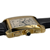 カルティエ Cartier タンク フランセーズ クロノリフレックスXL W5000556 アイボリー K18YG/社外ベルト/純正尾錠 クオーツ メンズ 腕時計