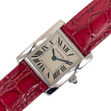 カルティエ Cartier タンク フランセーズ SM W5001256 アイボリー K18WG/社外ベルト/純正尾錠 クオーツ レディース 腕時計