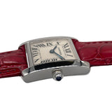 カルティエ Cartier タンク フランセーズ SM W5001256 アイボリー K18WG/社外ベルト/純正尾錠 クオーツ レディース 腕時計