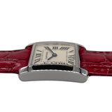 カルティエ Cartier タンク フランセーズ SM W5001256 アイボリー K18WG/社外ベルト/純正尾錠 クオーツ レディース 腕時計