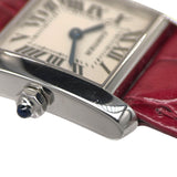 カルティエ Cartier タンク フランセーズ SM W5001256 アイボリー K18WG/社外ベルト/純正尾錠 クオーツ レディース 腕時計