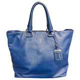 プラダ PRADA トートバッグ BN2865 ブルー シルバー金具 レザー レディース トートバッグ