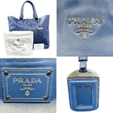 プラダ PRADA トートバッグ BN2865 ブルー シルバー金具 レザー レディース トートバッグ