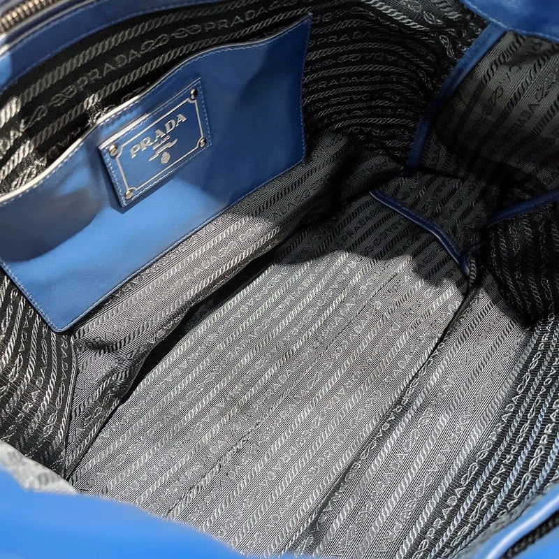 プラダ PRADA トートバッグ BN2865 ブルー シルバー金具 レザー レディース トートバッグ