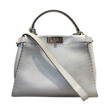 フェンディ FENDI ピーカブー ミディアム セレリア 8BN210 シルバー  レザー レディース ショルダーバッグ