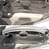 フェンディ FENDI ピーカブー ミディアム セレリア 8BN210 シルバー  レザー レディース ショルダーバッグ