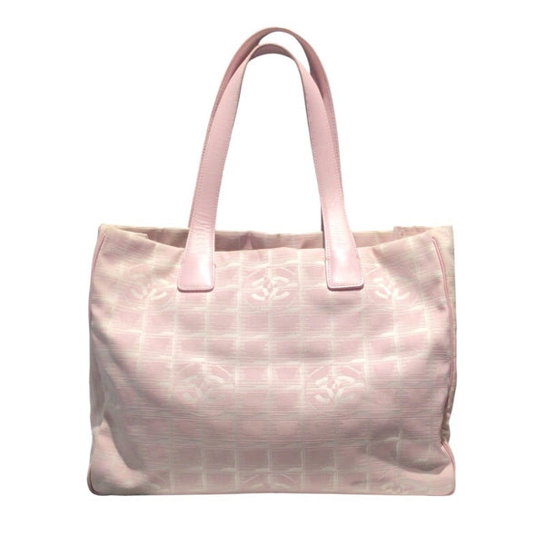 シャネル CHANEL ニュートラベルライントートMM A15991 ピンク ナイロンジャガード レディース トートバッグ