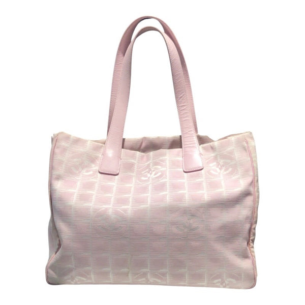 シャネル CHANEL ニュートラベルライントートMM A15991 ピンク ナイロンジャガード レディース トートバッグ