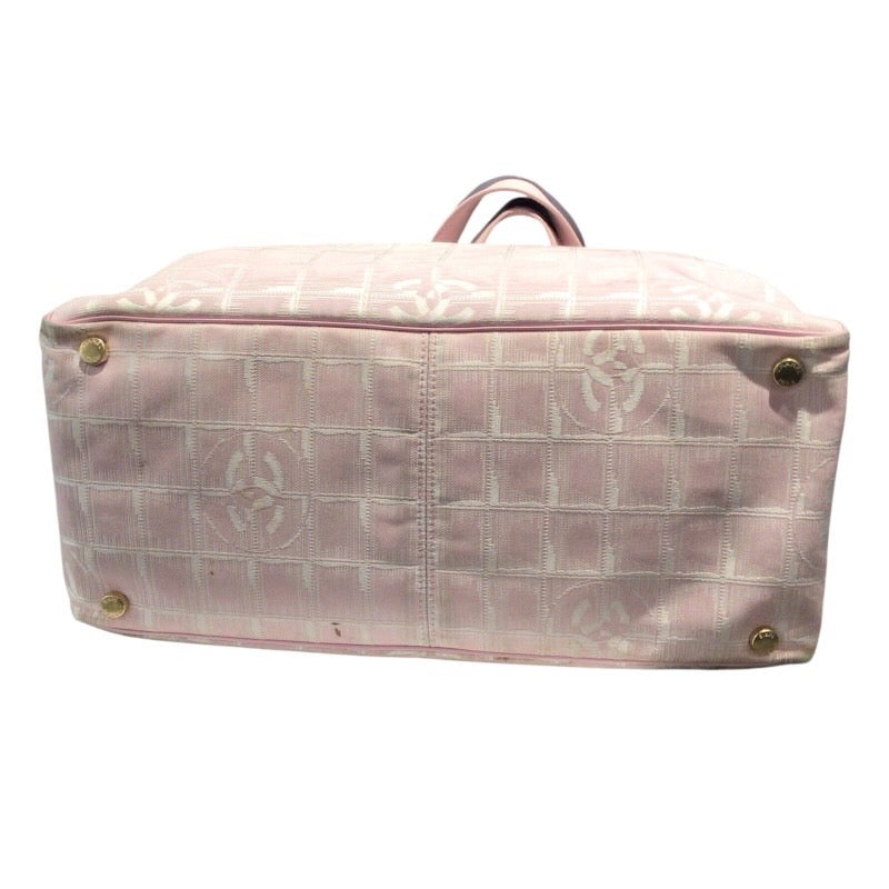 シャネル CHANEL ニュートラベルライントートMM A15991 ピンク ナイロンジャガード レディース トートバッグ