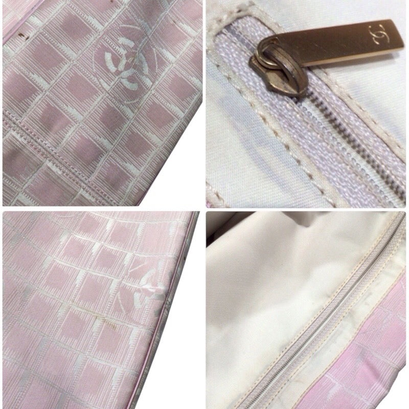 シャネル CHANEL ニュートラベルライントートMM A15991 ピンク ナイロンジャガード レディース トートバッグ