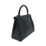 エルメス HERMES ケリー25 内縫い B刻 ブラック ゴールド金具 ヴォースイフト レディース 2wayハンドバッグ
