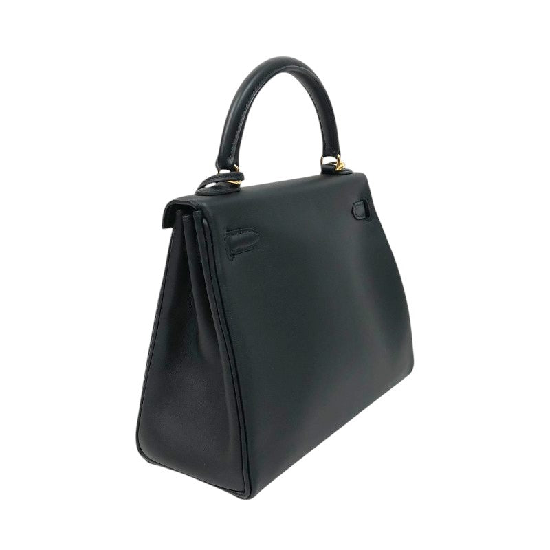 エルメス HERMES ケリー25 内縫い B刻 ブラック ゴールド金具 ヴォースイフト レディース 2wayハンドバッグ