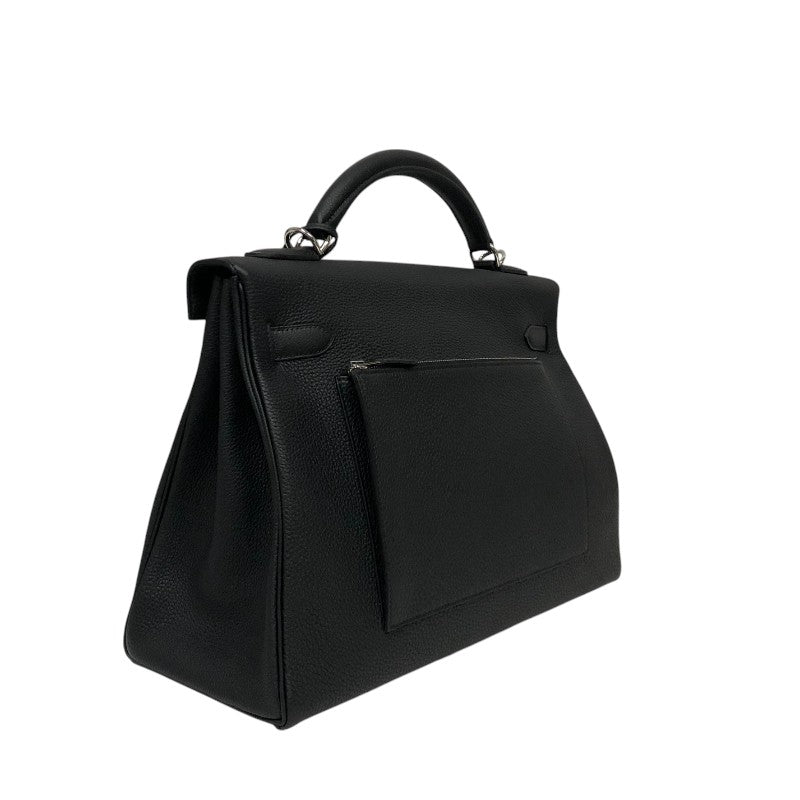 エルメス HERMES ケリー42 マキシ W刻 ブラック シルバー金具 トゴ レディース ハンドバッグ