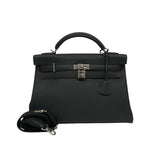 エルメス HERMES ケリー42 マキシ W刻 ブラック シルバー金具 トゴ レディース ハンドバッグ