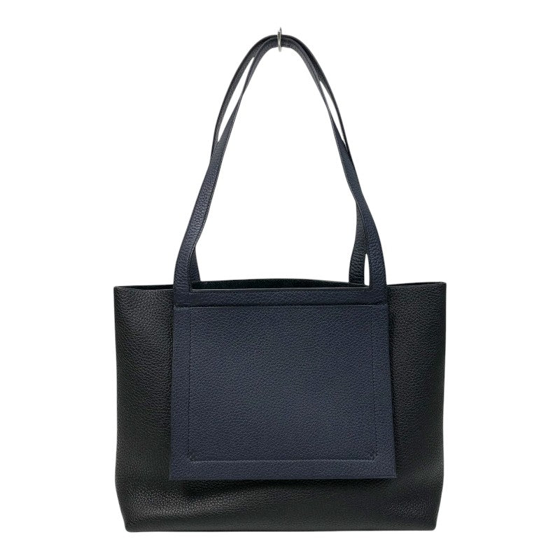 エルメス HERMES カバセリエ31 ヴェルソ Z刻 ブラック×ブルーニュイ トリヨン レディース トートバッグ