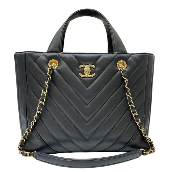 シャネル CHANEL Vステッチ 2wayハンドバッグ  A91642 グレー系 ゴールド金具 レディース 2wayハンドバッグ