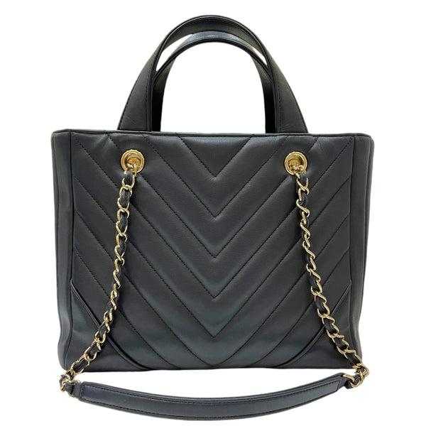 シャネル CHANEL Vステッチ 2wayハンドバッグ  A91642 グレー系 ゴールド金具 レディース 2wayハンドバッグ