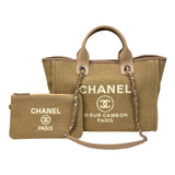 シャネル CHANEL ドーヴィルショッピングバッグ AS3351 ベージュ ゴールド金具 ミックスファイバー レディース トートバッグ