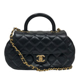 シャネル CHANEL マトラッセ トップハンドルバッグ AS4569 ブラック ゴールド金具 ラムスキン レディース ショルダーバッグ