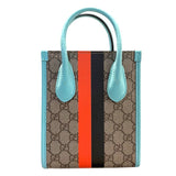 グッチ GUCCI タイガーミニトート 671623 シアン PVC レディース ショルダーバッグ