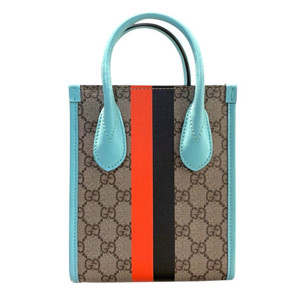 グッチ GUCCI タイガーミニトート 671623 シアン PVC レディース ショルダーバッグ