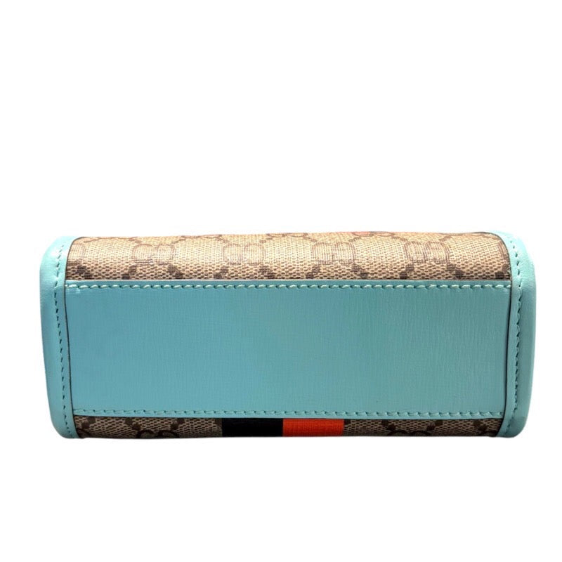 グッチ GUCCI タイガーミニトート 671623 シアン PVC レディース ショルダーバッグ