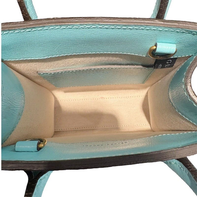グッチ GUCCI タイガーミニトート 671623 シアン PVC レディース ショルダーバッグ