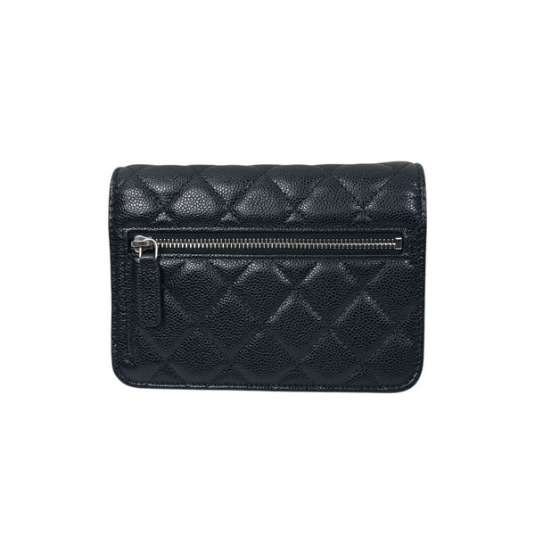 シャネル CHANEL マトラッセミニチェーンウォレット AP1649 ブラック シルバー金具 キャビアスキン レディース ショルダーバッグ