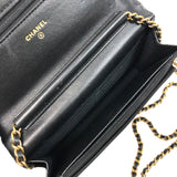 シャネル CHANEL マトラッセアイコンチェーンウォレット AP0250 ブラック ゴールド金具 ラムスキン レディース ショルダーバッグ