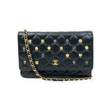シャネル CHANEL マトラッセアイコンチェーンウォレット AP0250 ブラック ゴールド金具 ラムスキン レディース ショルダーバッグ