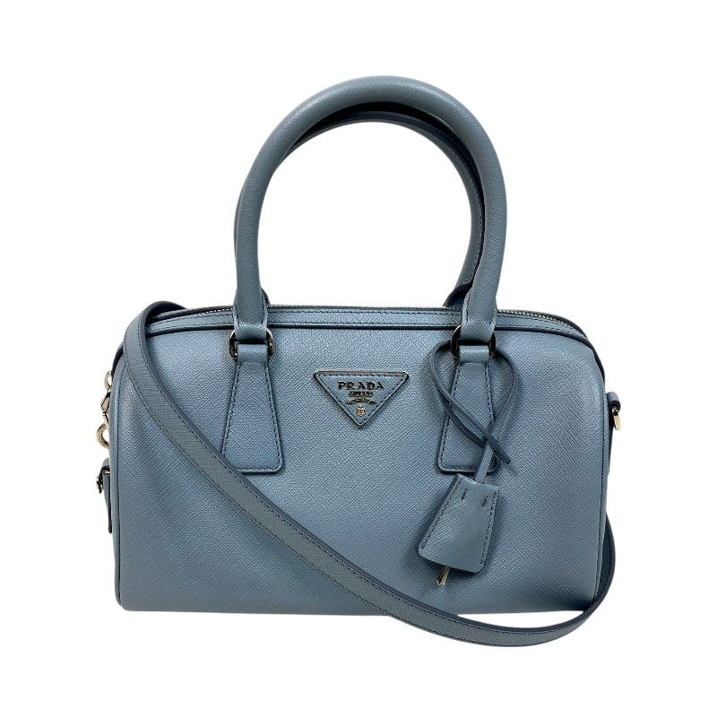 プラダ PRADA サフィアーノラクスハンドバッグ 1BB845 ブルー シルバー金具 サフィアーノレザー レディース ハンドバッグ