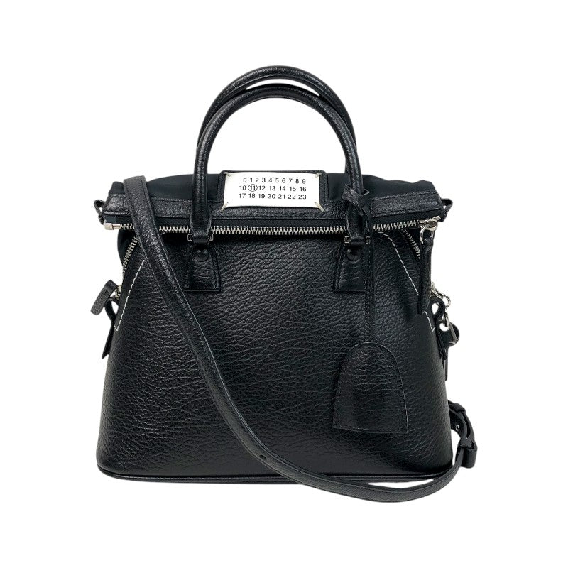 メゾン マルジェラ Maison Margiela 5ACミニバッグ S56WG0082 ブラック シルバー金具 レザー レディース ショルダーバッグ
