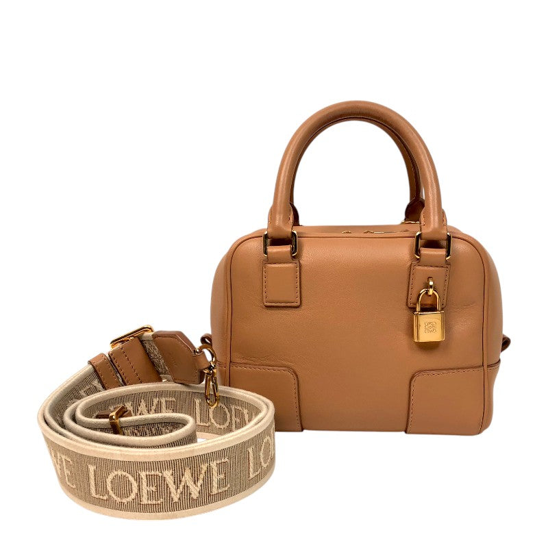 ロエベ LOEWE アマソナ16スクエア A039N21X01 ベージュ ゴールド金具 カーフスキン レディース ショルダーバッグ