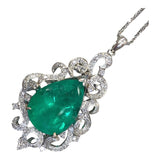 エメラルドネックレス K18ホワイトゴールド エメラルド/ダイヤ ジュエリー