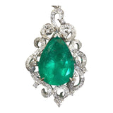 エメラルドネックレス K18ホワイトゴールド エメラルド/ダイヤ ジュエリー