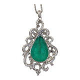 エメラルドネックレス K18ホワイトゴールド エメラルド/ダイヤ ジュエリー