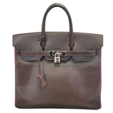 エルメス HERMES オータクロア32　バイカラー □I刻 ショコラ×アネモネ・シルバー金具  ボックスカーフ ユニセックス ハンドバッグ
