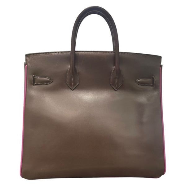 エルメス HERMES オータクロア32　バイカラー □I刻 ショコラ×アネモネ・シルバー金具  ボックスカーフ ユニセックス ハンドバッグ