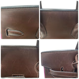 エルメス HERMES オータクロア32　バイカラー □I刻 ショコラ×アネモネ・シルバー金具  ボックスカーフ ユニセックス ハンドバッグ